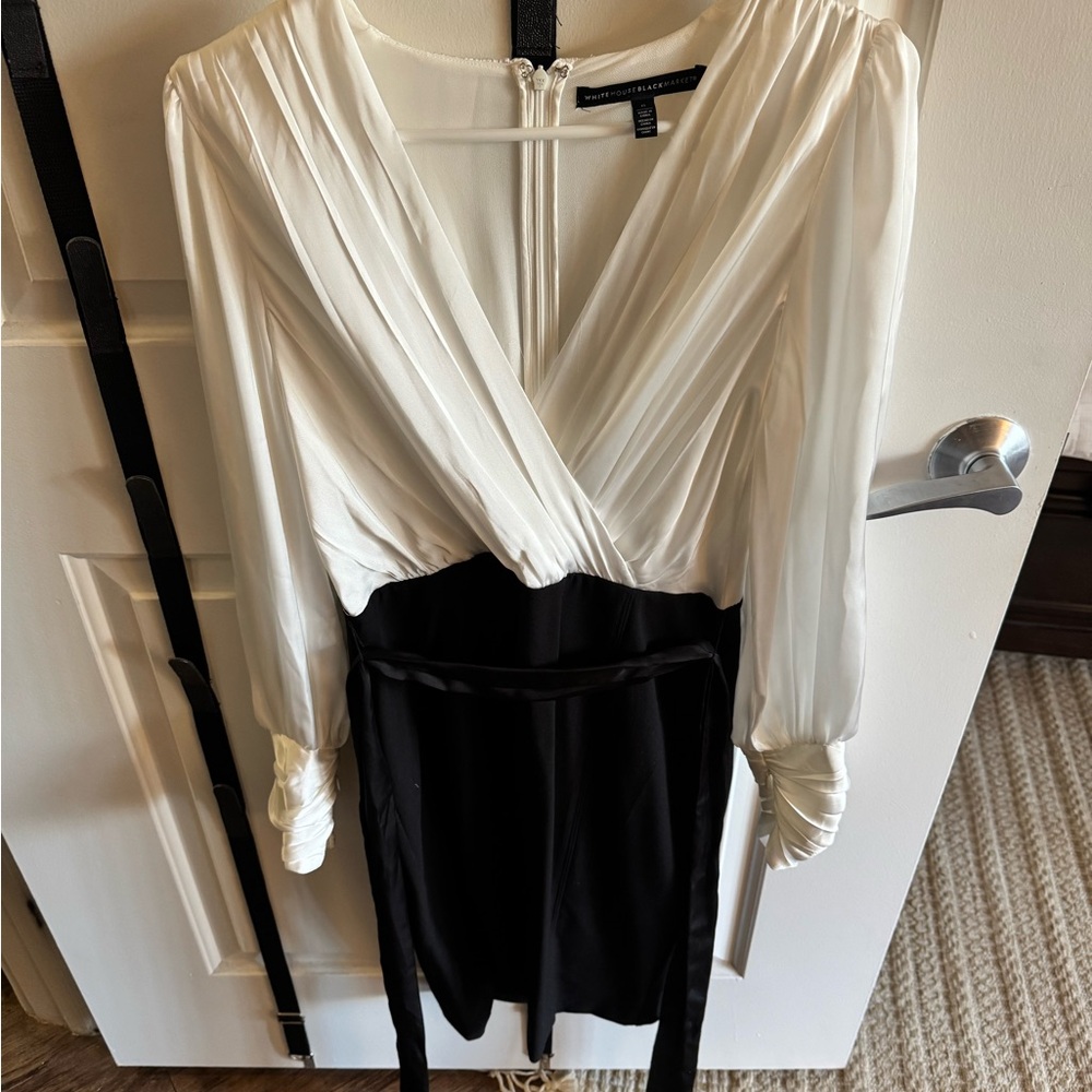 Elegant White and Black Women's Dress